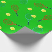 Tennisrackets en ballen met patronen cadeaupapier (Hoek)