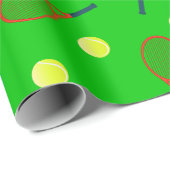 Tennisrackets en ballen met patronen cadeaupapier (Rol Hoek)