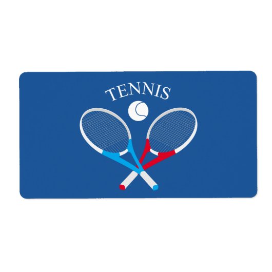 Tennisrackets en tennisbal etiket (Voorkant)
