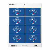 Tennisrackets en tennisbal etiket (Full Sheet)