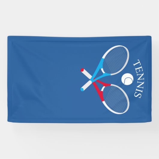 Tennisrackets en tennisbal spandoek (Horizontaal)
