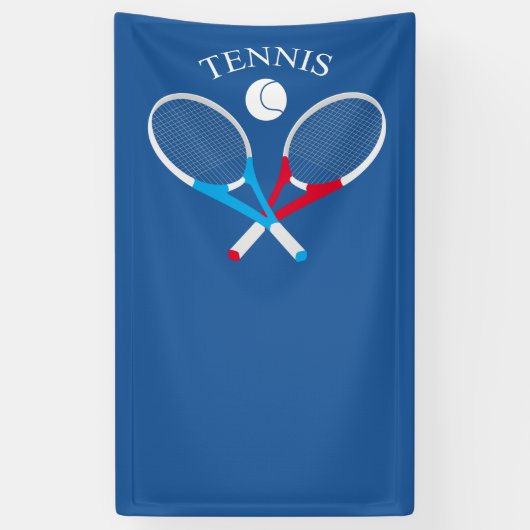 Tennisrackets en tennisbal spandoek (Verticaal)