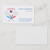 Tennisrackets en tennisbal visitekaartje (Voorkant / Achterkant)