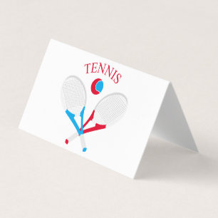Tennisrackets en tennisbal visitekaartje