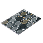 Tennisrackets Gepersonaliseerd Met Monogram Sport  Notitieboek (Linkerzijde)