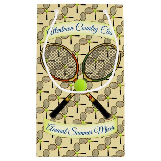 Tennisrackets Gift Bag Klein Cadeauzakje (Achterkant)