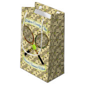 Tennisrackets Gift Bag Klein Cadeauzakje (Achterkant Gekanteld)