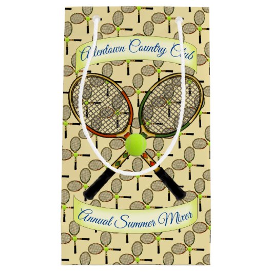 Tennisrackets Gift Bag Klein Cadeauzakje (Voorkant)