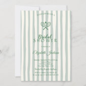 Tennisrackets groen gestreept Vrijgezellenfeest Kaart (Voorkant)