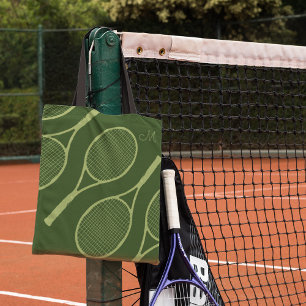 tennisrackets groen tote bag