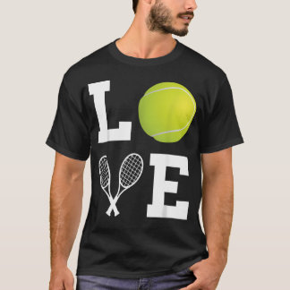 Tennisrackets Houdt van Tennisspeler Tennisliefheb T-shirt