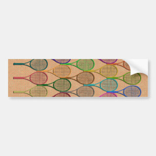 Tennisrackets in kleur bumpersticker