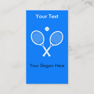 Tennisrackets met Ball Blue Aangepaste Tekst Informatiekaartje