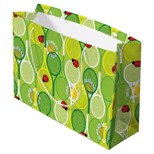 tennisrackets met ladyvogels groot cadeauzakje (Achterkant Gekanteld)