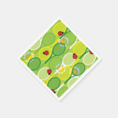 tennisrackets met ladyvogels servet (Hoek)