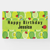 tennisrackets met ladyvogels spandoek (Horizontaal)