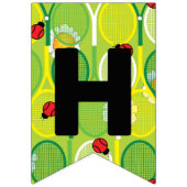 tennisrackets met ladyvogels vlaggetjes (Tweede vlag)