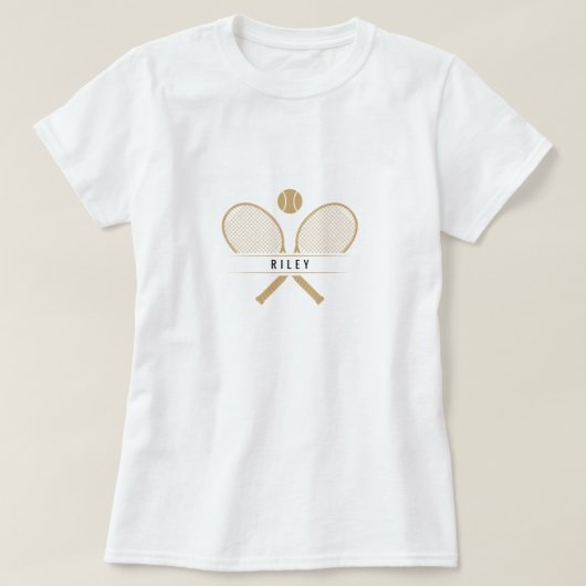 Tennisrackets & Naam Gepersonaliseerd Tennis T-shirt (Design voorkant)