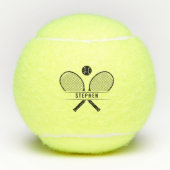 Tennisrackets & Naam Gepersonaliseerd Tennisballen (Voorkant)