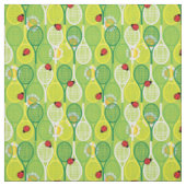 🐞🎾 Tennisrackets op groen, aangepaste grootte Stof (Swatch)