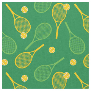 Tennisrackets op groene achtergrond stof