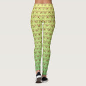 Tennisrackets patroon groen geel sportief leggings (Achterkant)