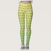 Tennisrackets patroon groen geel sportief leggings (Voorkant)