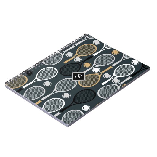 Tennisrackets Persoonlijk Gebrandmerkt Sport Naam Notitieboek (Linkerzijde)