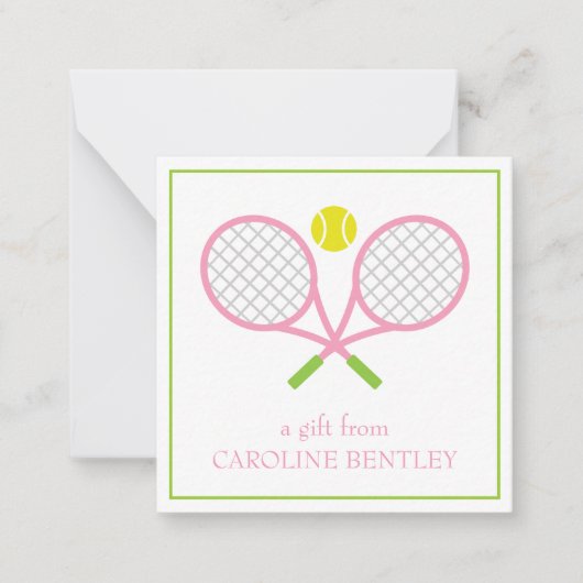 Tennisrackets Persoonlijke Cadeaubijlagen Notitiekaartje (Voorkant)