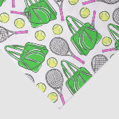 Tennisrackets Roze Groen Preppy Patroon Tissuepapier (Detail)