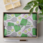 Tennisrackets Roze Groen Preppy Patroon Tissuepapier (Geschenk)