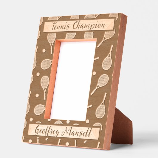 Tennisrackets voor tenniskampioen gegraveerde lijstjes (Links)
