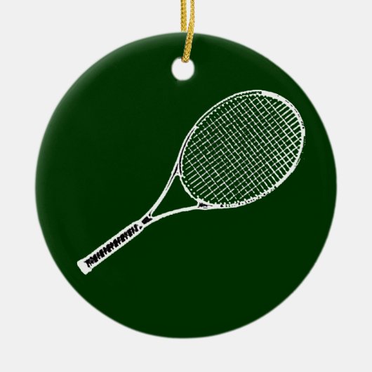 tennisracquet keramisch ornament (Voorkant)