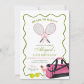 Tennisrally en Margaritas volwassen verjaardag Kaart (Voorkant)