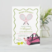 Tennisrally en Margaritas volwassen verjaardag Kaart (Staand voorkant)