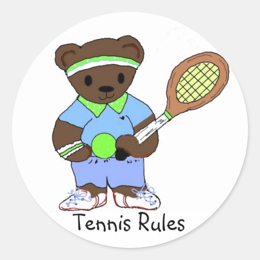 Tennisregels Ronde Sticker (Voorkant)