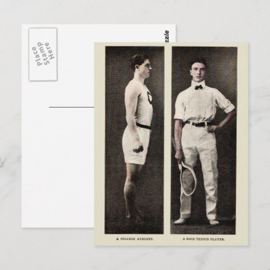  tennisser Athlete Pro Briefkaart (Voorkant / Achterkant)