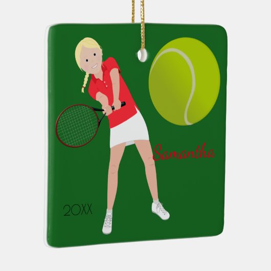 Tennisser Blonde Keepsake Ornament (Rechts)
