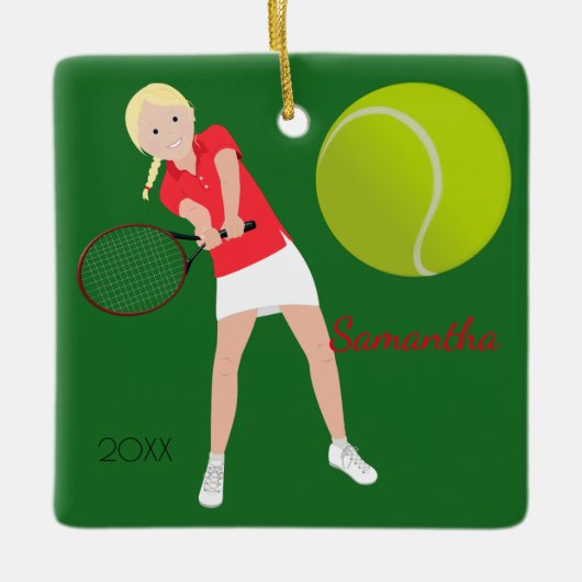 Tennisser Blonde Keepsake Ornament (Voorkant)