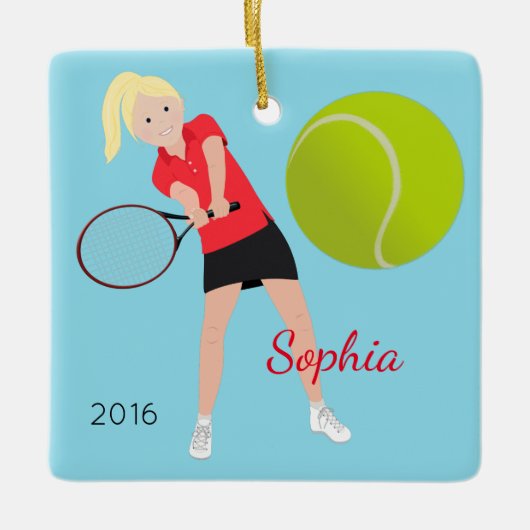 Tennisser Blonde Keepsake Ornament (Voorkant)