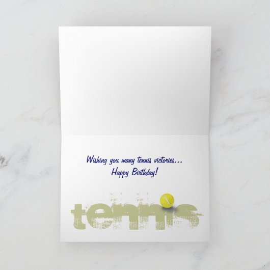 Tennisser Happy Birthday Kaart (Binnen)