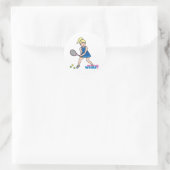 Tennisser Meisje - Licht/Blonde Ronde Sticker (Tas)