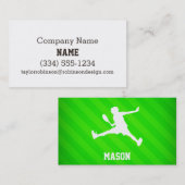 Tennisser; Neon Green Stripes Visitekaartje (Voorkant / Achterkant)