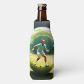 Tennisser op het veld, flesjeskoeler (Fles Voorkant)