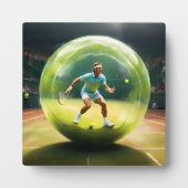 Tennisser op het veld, fotoplaat (Voorkant)