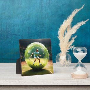 Tennisser op het veld, fotoplaat