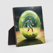 Tennisser op het veld, fotoplaat (Voorkant)