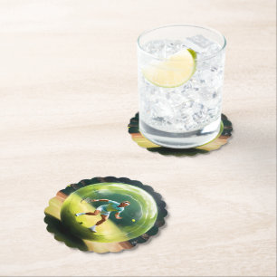 Tennisser op het veld, kartonnen onderzetters