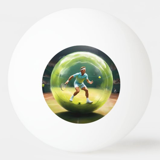 Tennisser op het veld, pingpongbal (Achterkant)