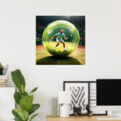 Tennisser op het veld, poster (Thuiskantoor)
